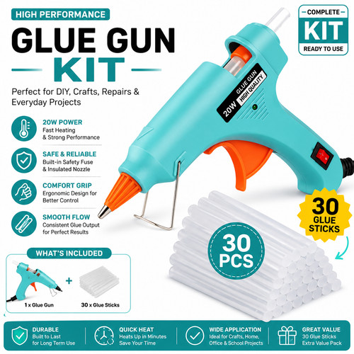 Mini glue gun kit - gun, +
