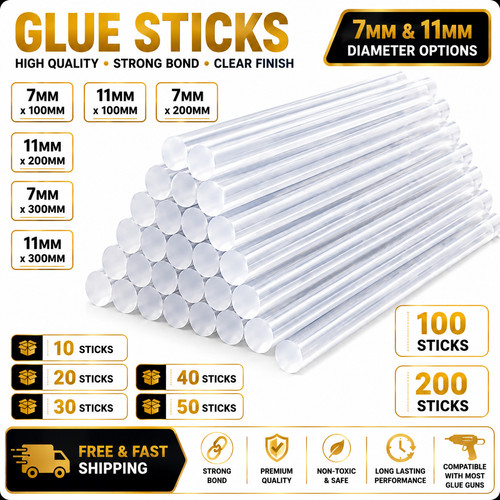 Hot melt glue gun sticks - hot, 7mm